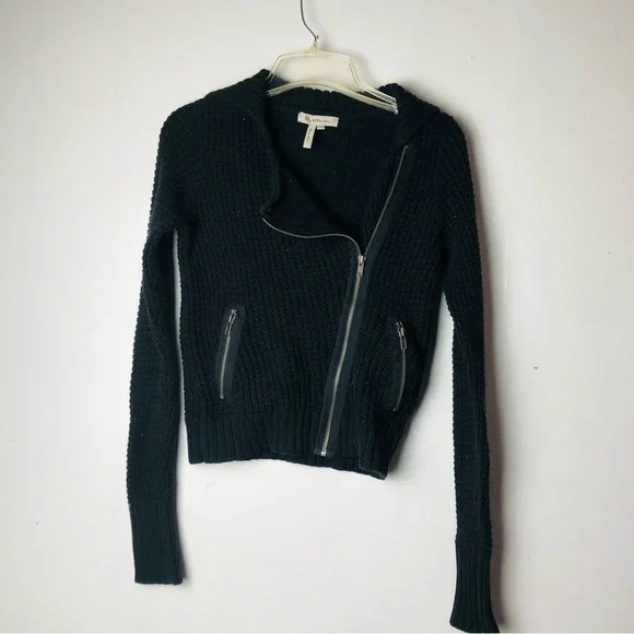 BCBGeneration Black Knit Sweater with Zipper Side Size Small - Picture 3 of 14